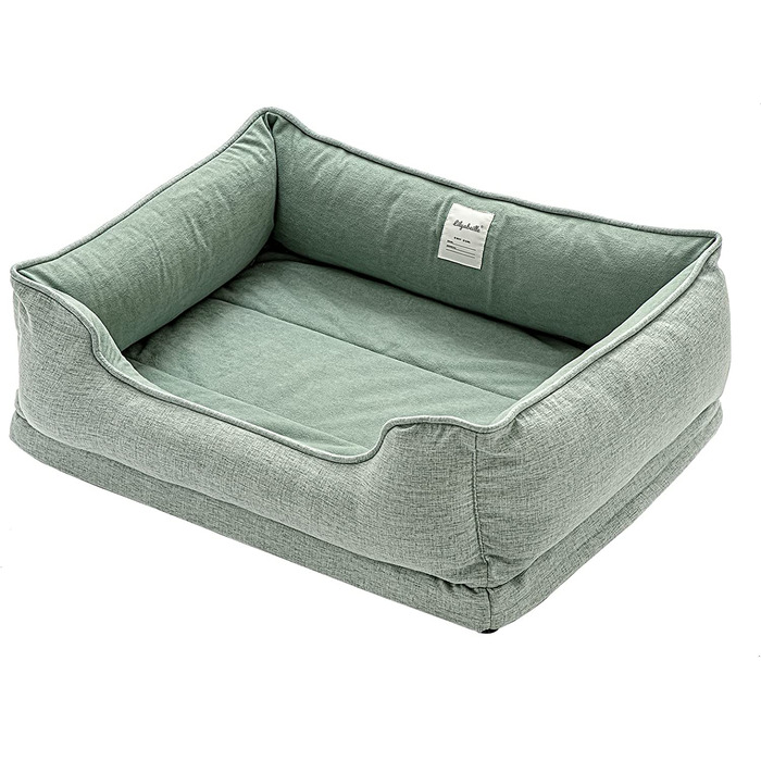 Ліжко для собак LilyAbeille, ліжко для кішок, ортопедичні ліжка для собак. Знімний, миється, пухнастий, морозостійкий, стійкий до укусів, нековзний. Доступно для великих, більш рухливих і маленьких собак (М, зелений)