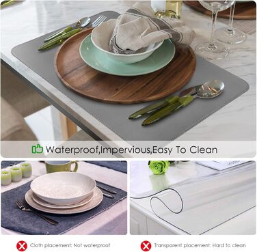 Набори підставки під тарілки APLKER, 8 шт., водонепроникні, з імітацією шкіри, 16 x 12 дюймів, для дому, кухні, ресторану