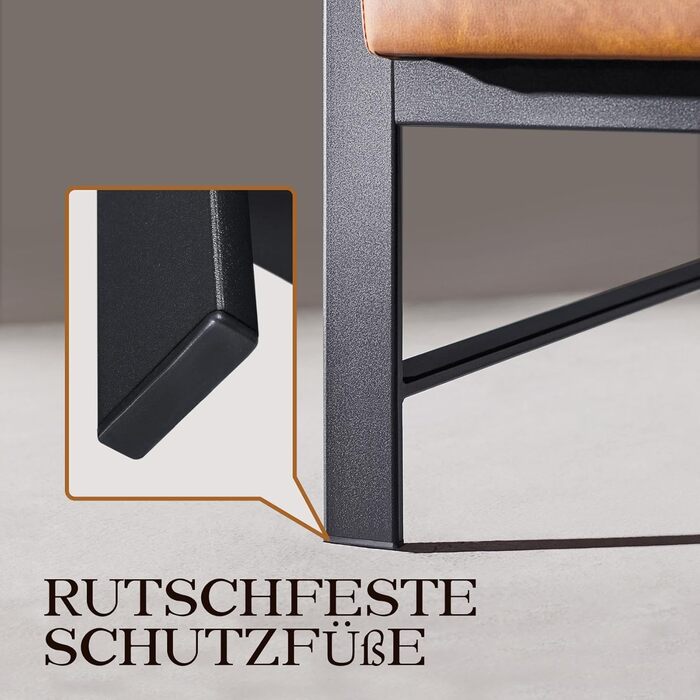 Крісло-реклакс Yaheetech з металевим каркасом та штучною шкірою, світло-коричневе