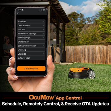 Газонокосарка-робот LawnMaster VBRM18AMIDR без обмежувального дроту для газонів до 500 м², акумулятор 2Ah, оптична навігація, уникнення перешкод, автоматична зарядна станція, функція заборонених зон, WiFi і Bluetooth керування через додаток