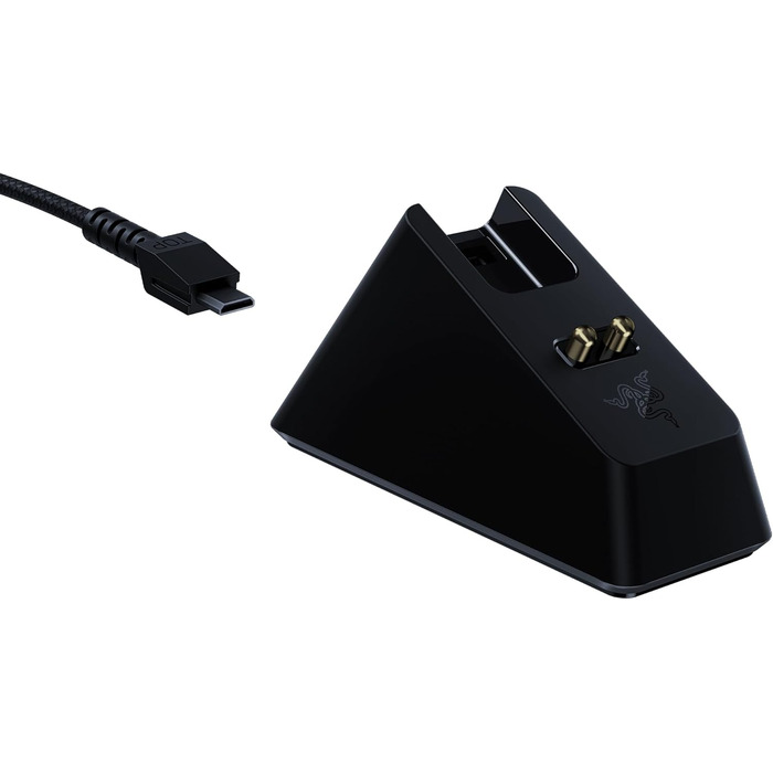 Підставка для навушників Razer Chroma з USB-хабом та RGB-підсвічуванням (7.1 Surround Sound, інтегрована підставка, протиковзкий фундамент) Білий (Чорний, Mouse Dock Chroma, Single)