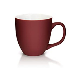 Гігантська чашка Mahlwerck XXL, велика порцелянова кавова чашка з матовою м'якою на дотик поверхнею, ніжно-бордового кольору, об'ємом 400-450 мл