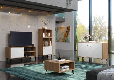 Тренттим Смарт Лівінг - Тумба з 2 дверцятами та 4 відділеннями, Artisan Eiche/Weiß, 60 x 37 x 60 см