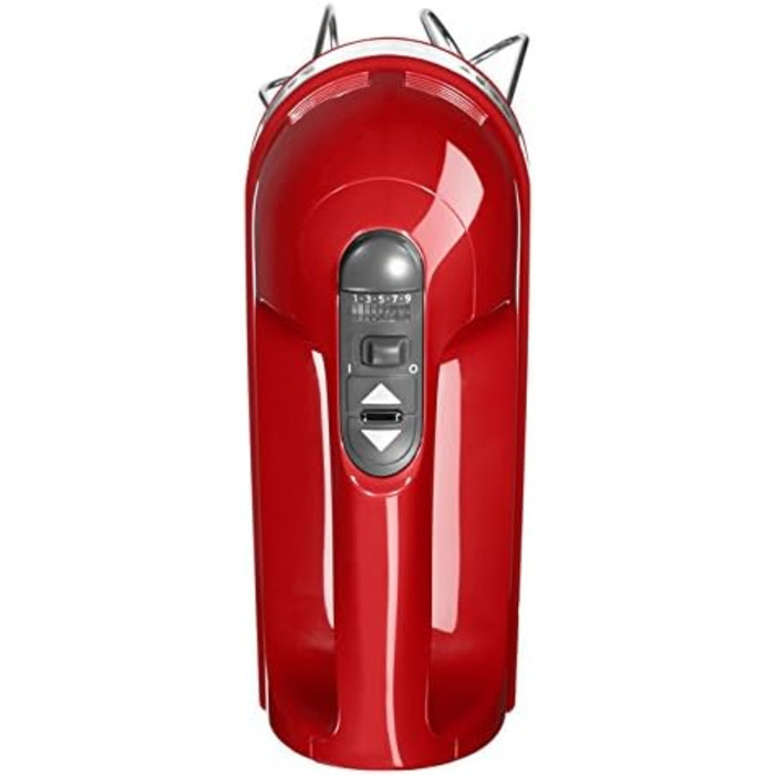 Міксер ручний KitchenAid 9 швидкостей, червоний Empire Red: з вінчиками, гаками для тіста та насадкою, 85 Вт, Soft-Start, LED-дисплей