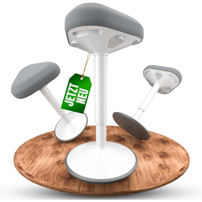 Офісний стілець VITALMATE з регулюванням висоти та неслизьким покриттям. Стільчик-гойдалка, стоячий стілець для офісу та дому (білий)