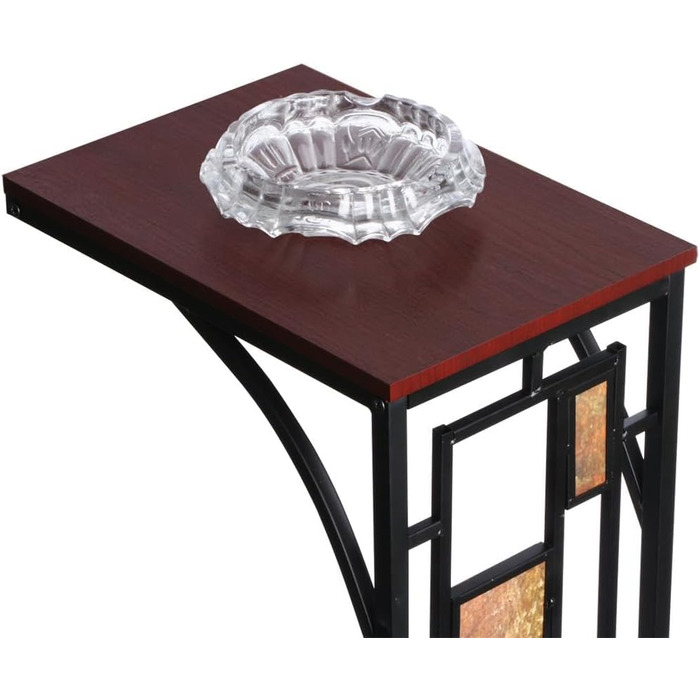 Журнальний столик Yaheetech Стійкий журнальний столик С-подібний журнальний столик Чайний столик Стіл для вітальні промислового дизайну з полицею, 21 x 30.5 x 53 см Барвистий