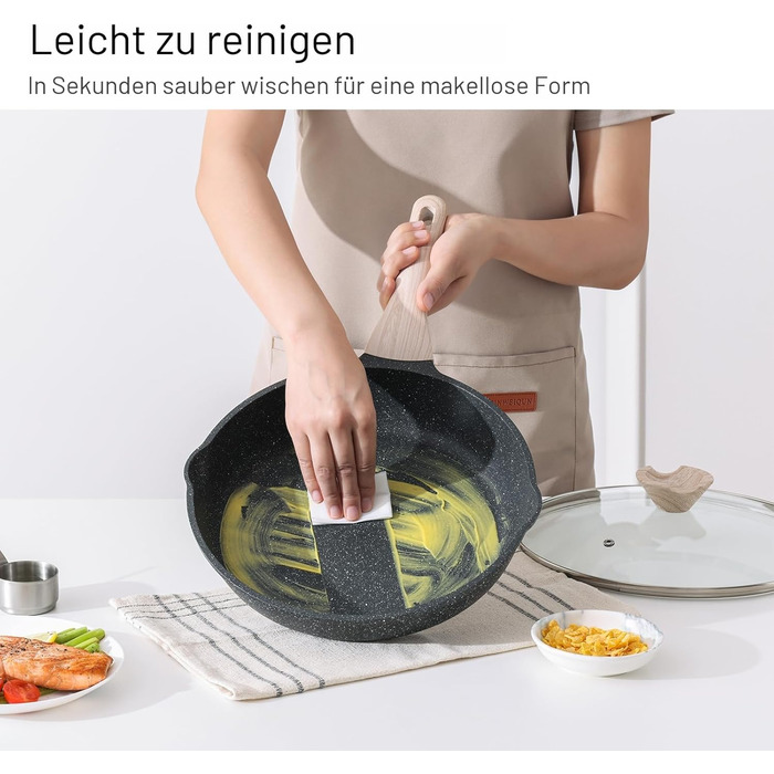 Набір сковорідок Kordisen з антипригарним керамічним покриттям 20/24/28 см, 3 шт. - здорове посуд без PFOA та PFAS, для індукційних плит