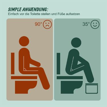 Підставка для ніг під час сидіння на унітазі Relaxdays, бамбук та метал