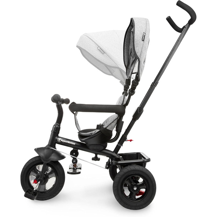 Триколісний велосипед HyperMotion з ручкою для батьків 3-в-1, сірий - для дітей від 1 до 4 років (до 20 кг)