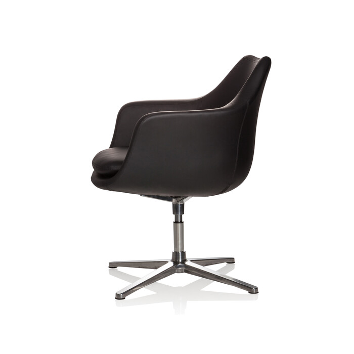 Крісло офісне / крісло для відпочинку ARTEMIA, штучна шкіра, чорний колір, hjh OFFICE