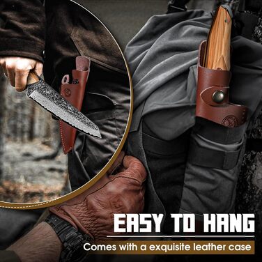 Ніж кухарський Damast від TAN REN, професійний ніж з дамаської сталі, з подарунковою коробкою, ручної роботи, для м'яса, надзвичайно гострий