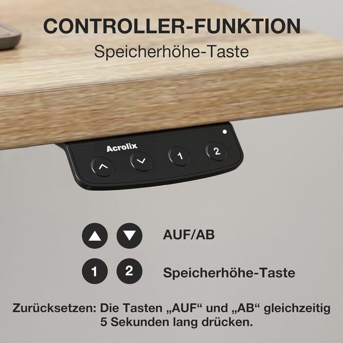 Регульований стіл 120x60 см, електричний з функцією пам'яті, стоячий/сидячий комп'ютерний стіл. Керування кабелями та гачки, регульований підйомний стіл для офісу та дому – Білий. (Світло-русявий, 100 см)