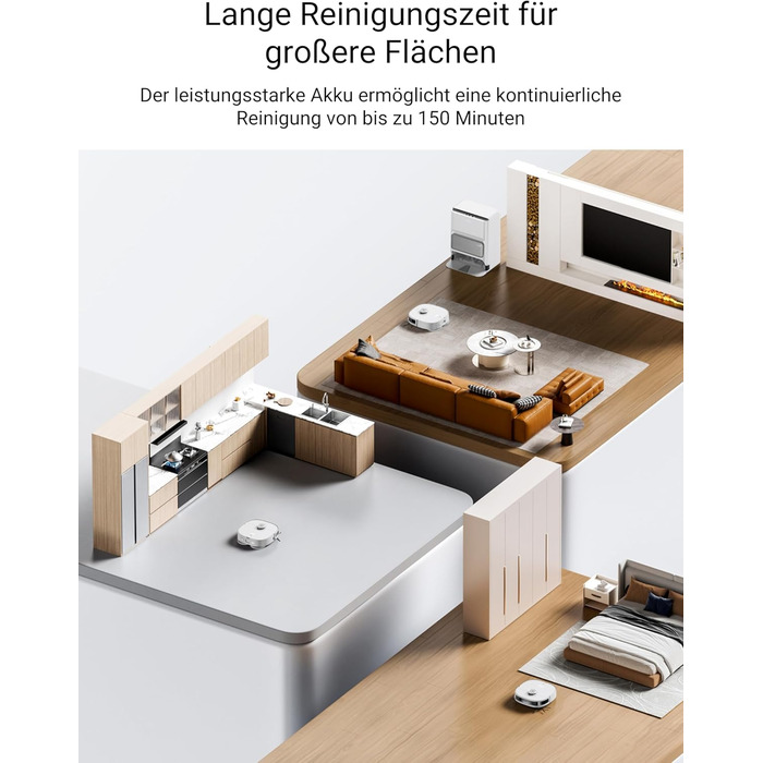 Робот-пилосос EUREKA J12 Ultra з функцією миття підлоги (самостійне очищення, прання та сушка), потужність всмоктування 5000Pa, обертова функція миття, Dual-LiDAR навігація, 3D уникнення перешкод, білий