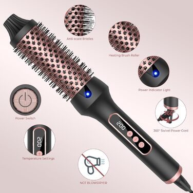 Термощітка LCD Ion Thermal Brush 38MM - плойка та щітка для випрямлення волосся