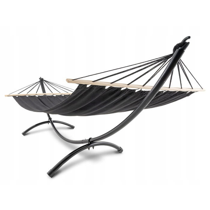 Гамак зі стійкою Di Volio, чорний, навантаження до 120 кг, 280 x 100 см