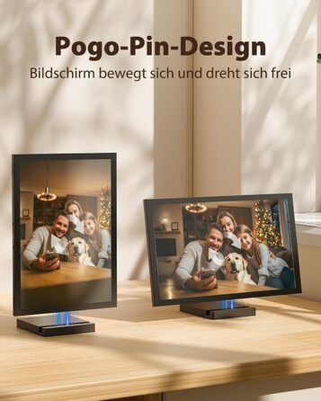 Цифровий фоторамка 10.1 дюйма Wi-Fi з 64GB пам'яті, IPS сенсорний дисплей 1280*800, для перегляду фото та відео через додаток Frameo, чорний