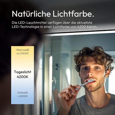 Дзеркало для ванної кімнати Talos Black Moon LED 120x70 см з підсвічуванням, вологостійке, нейтральне світло