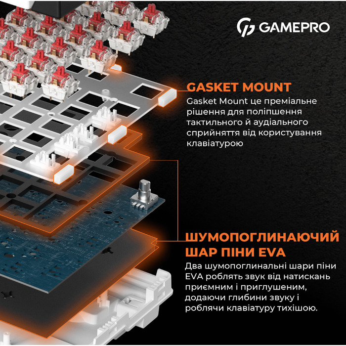 Дротова механічна клавіатура GamePro MK170B (Red) з Hot-Swap RGB Black