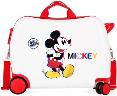 Дитяча валіза Disney Міккі 3D, 50x38x20 см, ABS, 34L, 1.8 кг, 4 колеса, біла