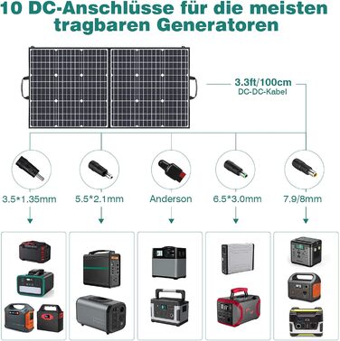 Портативна електростанція SWAREY 166 Втгод, 230 В змінного струму, USB-C PD 30 Вт, акумулятор LiFePO4, включаючи сонячну панель 100 Вт