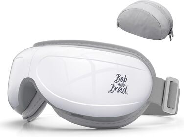 Масажер для очей Bob and Brad EyeOasis 2 з підігрівом, музикою та компресією. Електрична маска для очей для зняття темних кіл та сухості очей. Подарунок для чоловіків та жінок. Білий