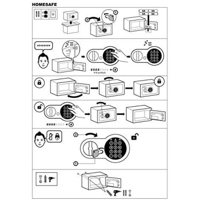 Електронний меблевий сейф Homesafe HV17E, 17x23x17см, карбоновий сатин чорний