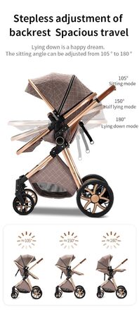 Дитяча коляска YAZOCO 3 в 1: Buggy, Babybett, Комплект. Легкий складаний візок з алюмінієвим каркасом для новонароджених (рожевий)