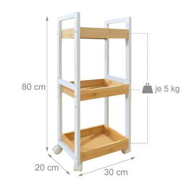 Відкидна полиця Relaxdays з бамбука, 3 відділення
