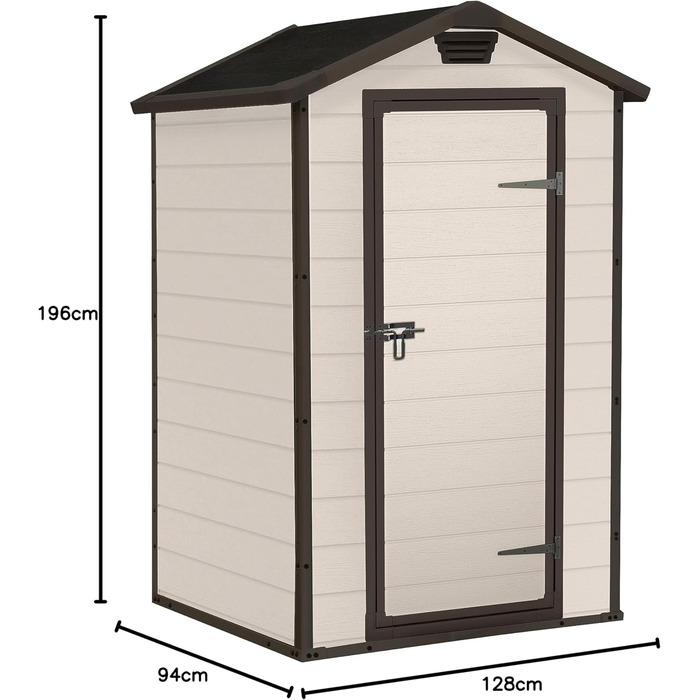 Садовий будиночок Keter Manor 4x3 м, пластиковий, коричневий - для дачі та саду