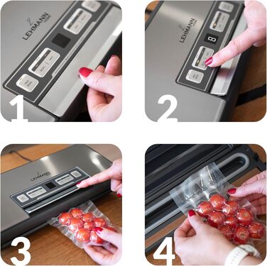 Вакууматор для продуктів LEHMANN — вакуумний пакувальник для сухих та вологих продуктів, пристрій для запаювання пакетів з шлангом для відкачування повітря, ширина шва 30 см