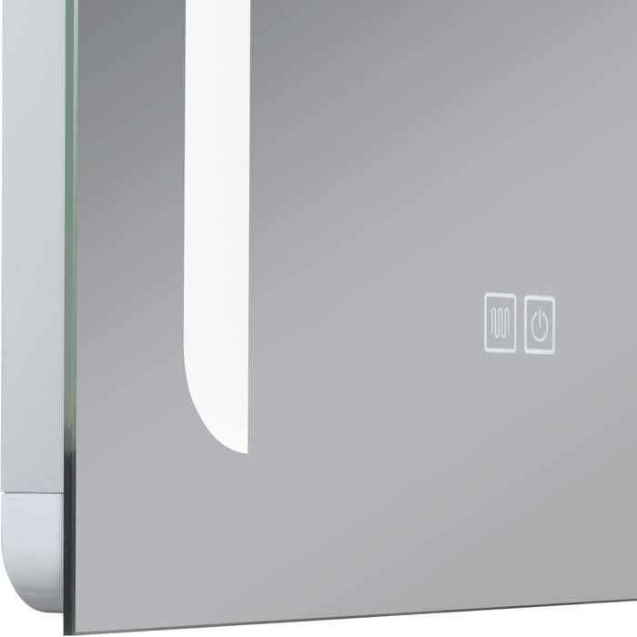 Дзеркало для ванної кімнати pro.tec LED Chambave з підсвічуванням, 3 кольори світла, вертикальне, з лупою та годинником (60 x 80 см, срібний)