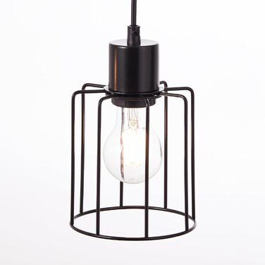 Підвісний світильник Lightbox 4 полум'я - регульований по висоті ретро підвісний світильник - 56-216 x 115 x 19 см - цоколь E27 - макс. 60 Вт - виготовлений з металу/дерева - у сірому/чорному кольорі