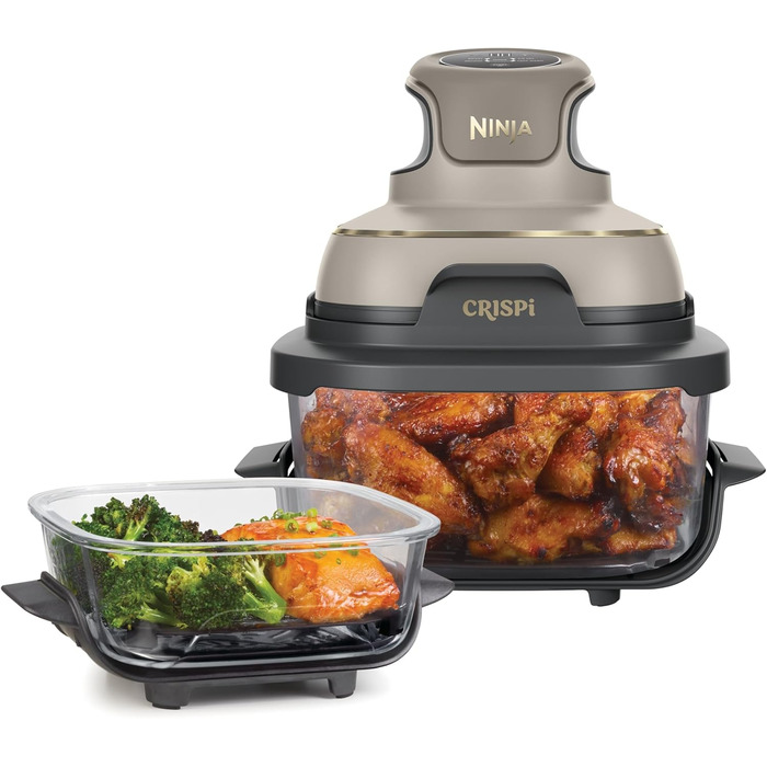Ninja CRISPi Airfryer – фритюрниця-конвекційна піч, 3.8 л, 4-в-1, 1700 Вт, Stone Gold FN101EUSTGD