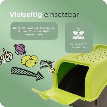 Коробка для зберігання картоплі Novaliv | 2 шт по 5л | Зелена | Коробка для овочів, цибулі, фруктів | Складається | 5 літрів