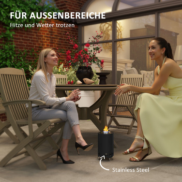 Вогнева чаша діаметром 16 см та висотою 25 см з нержавіючої сталі. Вогнева чаша з гачком для шампурів, без диму, чорного кольору.