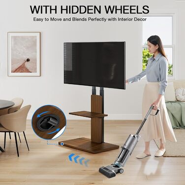 Підставка для телевізора TVON: мобільна, з регулюванням висоти, для 32-70 дюймів, до 45 кг, VESA 400x400 мм