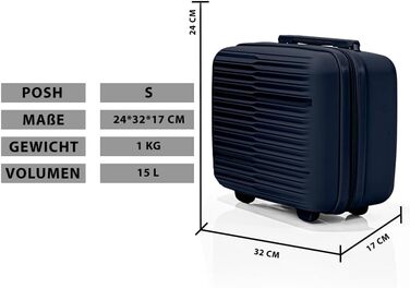 Валіза Візок Поліпропіленова дорожня валіза TSA Lock S/M/L/XL Set, темно-синій, 5 кольорів