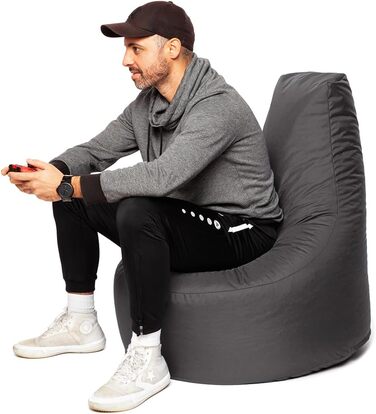 Геймерське крісло Beanbag Beanbag - 2 розміри - 25 кольорів XL - діаметр 75 см, висота сидіння 30 см, висота 80 см антрацит