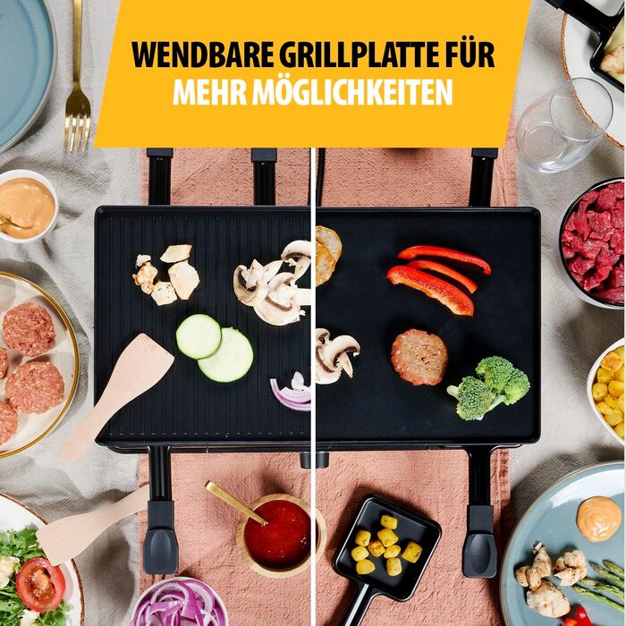 Ракле-набір Tristar RA-2748 – 3-в-1: ракле, гриль, сковорода, тепаньякі для 8 осіб, 1400 Вт, чорний