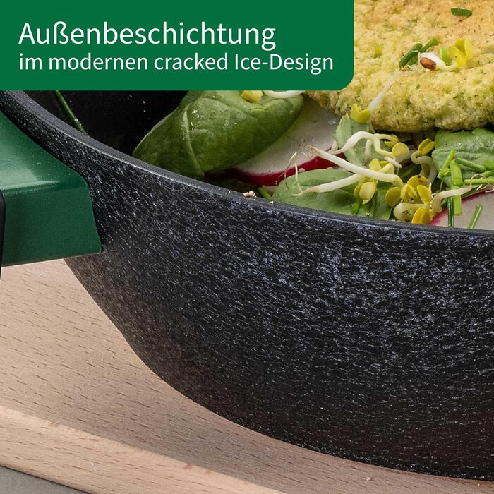 Гриль-сковорода Chefkoch від Fackelmann: антипригарне покриття, діаметр 28 см, з переробленого алюмінію, для всіх плит, сумісна з духовкою