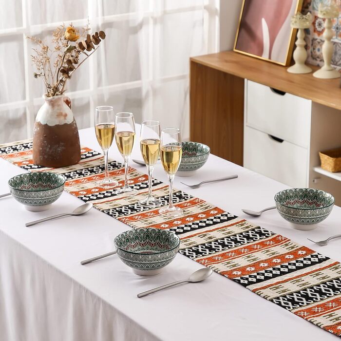 Набір посуду Vancasso MANDALA 48 предметів: сервіз для 12 осіб, ручна робота, богемський стиль