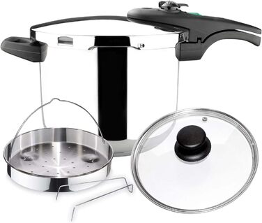 Набір сковорідок Magefesa Athenas: 4L, 6L, корзина, скляна кришка, нержавіюча сталь 18/10, індукція, термодифузійне дно