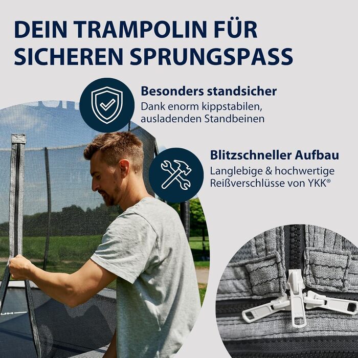 Батут садовий HUDORA Fantastic Complete Max: діаметр 300 см, з захисною сіткою, драбиною та захисним бортом, навантаження до 120 кг