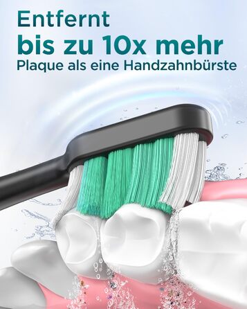 Електрична зубна щітка звукового типу для дорослих та дітей з 8 насадок та 5 режимами. 90 днів роботи від акумулятора, таймер 2 хвилини, дорожній футляр