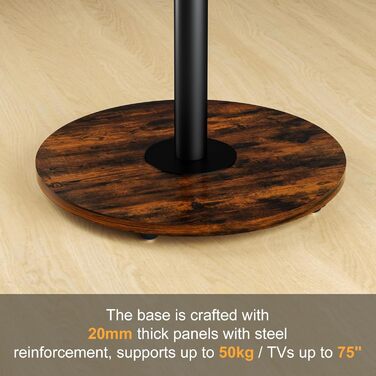 Підставка для телевізора Unho з регульованою висотою та коліщатками, для екранів 40-75 дюймів, VESA 600x400 мм (чорний)