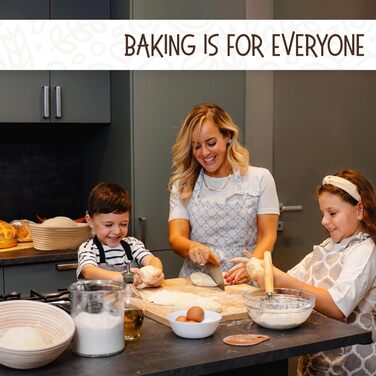 Набір для випічки закваски Superbaking: корзини Banneton (2 шт.) круглі (23 см) та овальні (25.4 см), стартер для закваски