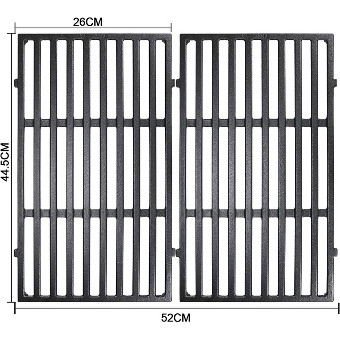 Високоякісна чавунна решітка для гриля серії Weber Spirit I і II 200, дух E-210, E-220, S-210, S-220 чавунна решітка для гриля, 44,5 см чавунна решітка запасна частина для Weber 7637 з передніми ручками управління 7637 чавунна решітка для гриля