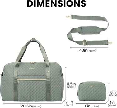 Спортивна сумка LOVEVOOK для жінок з відділенням для ноутбука, 35L, сіро-зелений колір