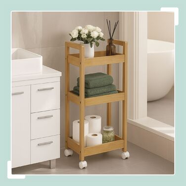 Відкидна полиця Relaxdays з бамбука, 3 відділення