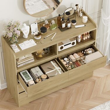 Комод FOREHILL з 6 висувними ящиками, 120 см, колір дуб - комод-тумба для спальні, вітальні, передпокою, 120x40x100 см